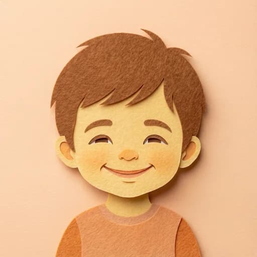 Paper cut storybook protagonist style